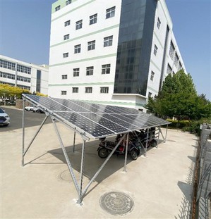 Off da grade Solar Panel Shed para bicicletas elétricas